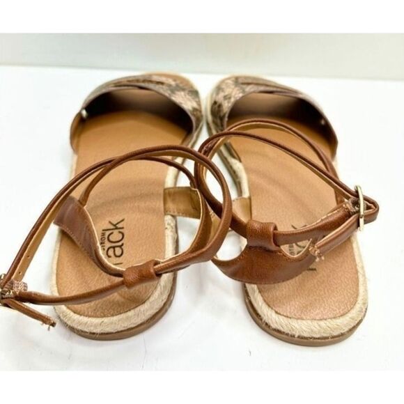 Nordstrom Rack Snakeskin Ankle Strap Espadrille Sandals Size 4 - Picture 5 of 6